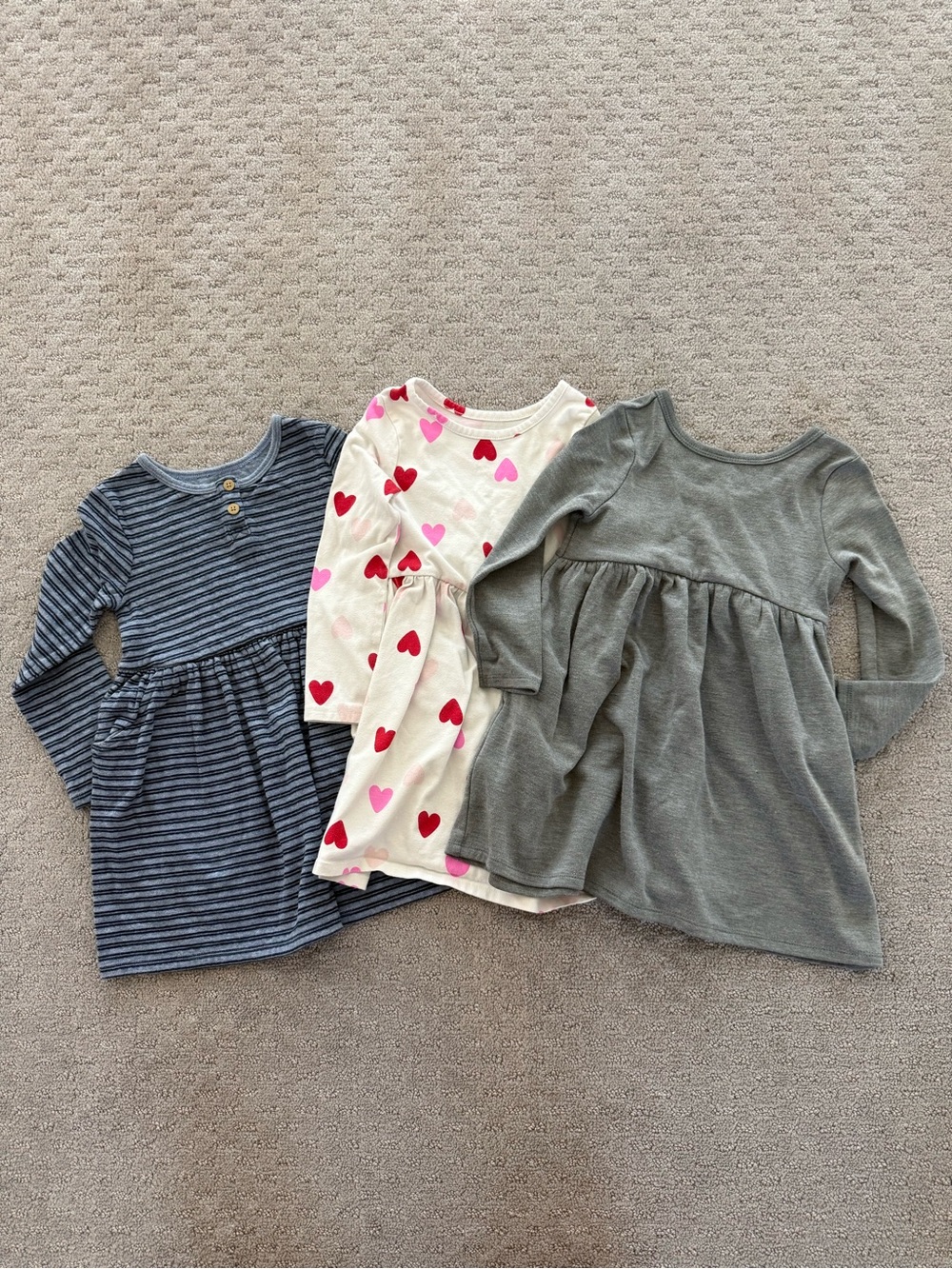 Target Cat & Jack Girls Long-Sleeve Dresses (Set of 3 in size 4T)